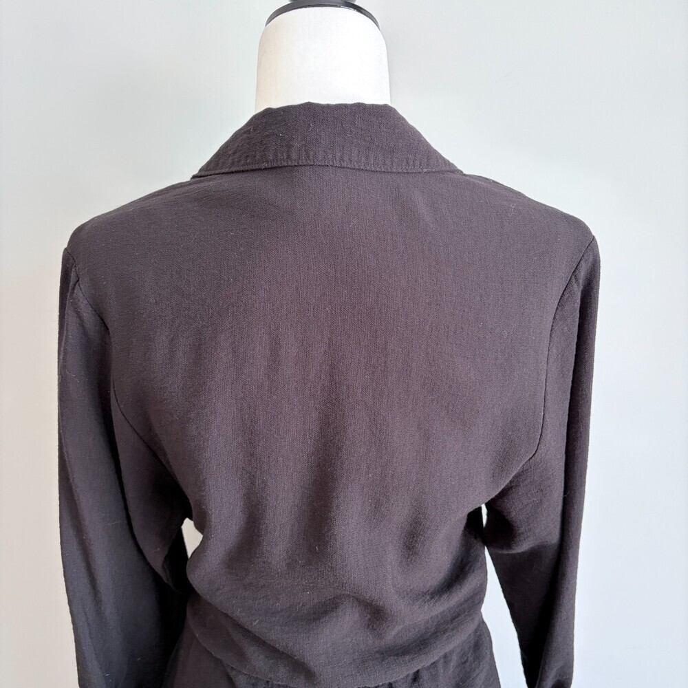 H&M Wrap Dress Mini Deep V Black Cocktail Party Date Night Size Small - Picture 11 of 13